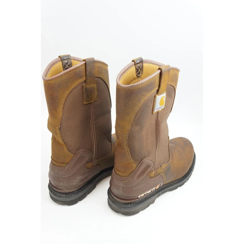 Carhartt Heritage Wellington Work Boots Size 9 Brown Waterproof Composite Toe GC